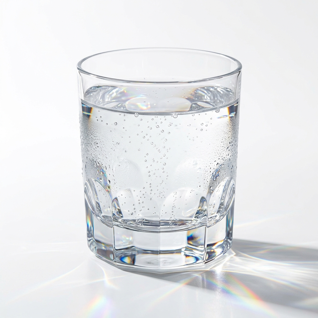 Crystal clear glass of blüra water
